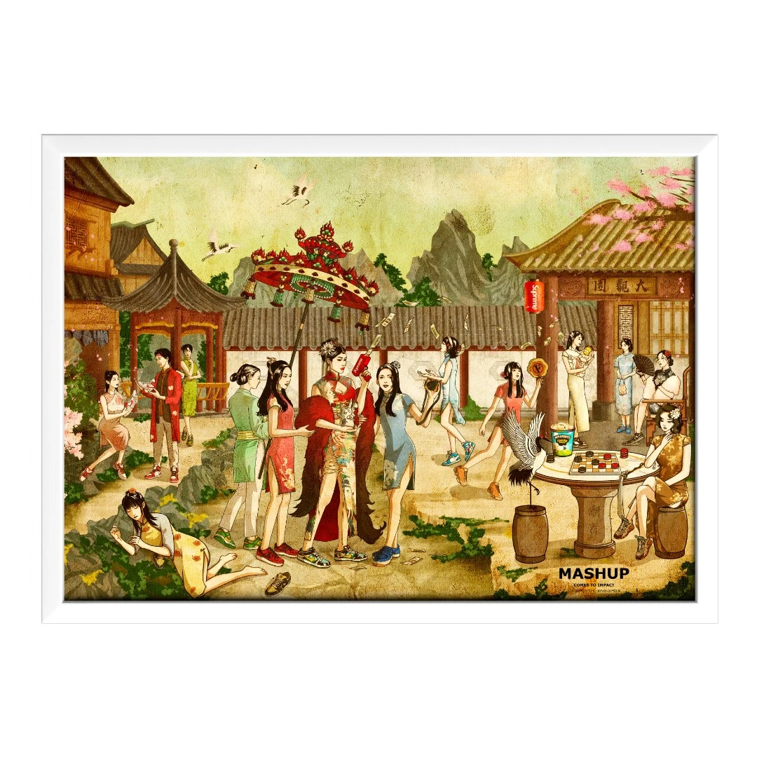 Darren Zhou《红楼梦 十二金钗》限量999版版画有装裱52.5*72.5cm