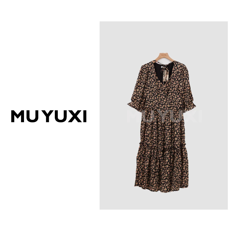 MU YUXI  2024春夏新款碎花宽松连衣裙 YB678