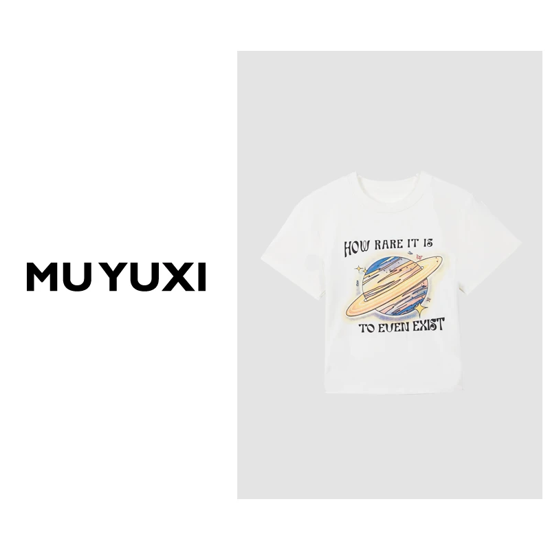 MU YUXI  2024夏季新款字母星球上衣  TS778