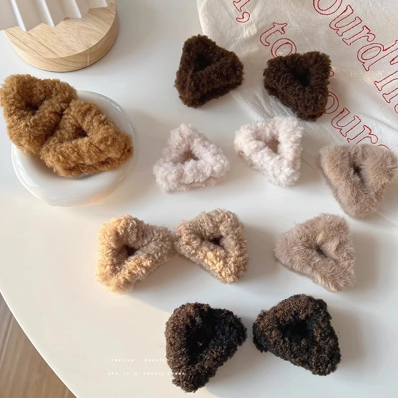 甜美毛绒猫耳朵发夹女前额侧边刘海碎发小抓夹可爱公主头发卡头饰