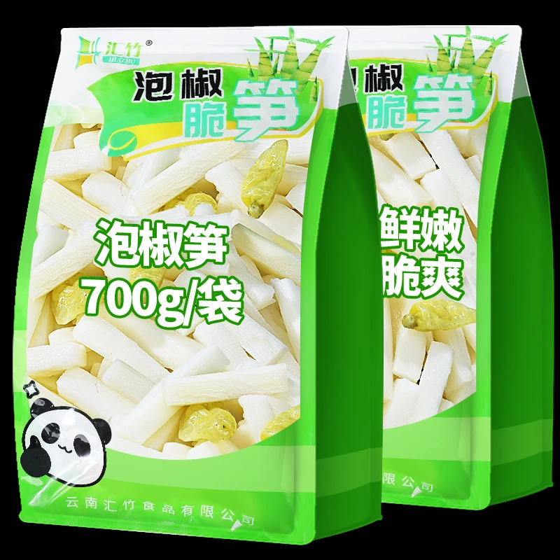 四川特产泡椒脆笋700g大袋装竹笋开袋即食酸辣木耳花生竹笋条泡菜