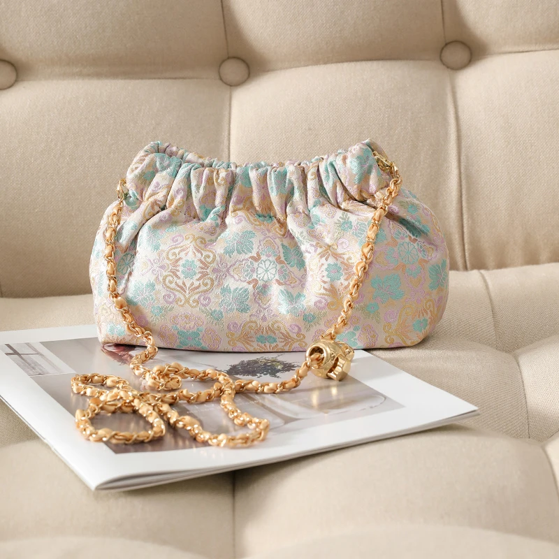 首饰袋 香云纱宋锦复古便携手拎包斜挎包手拎袋国风首饰包时尚