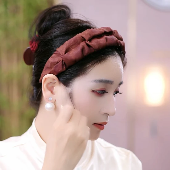 布塔桑蚕丝香云纱发箍丝巾