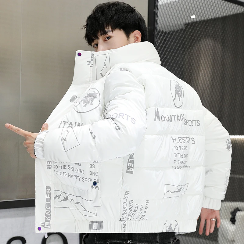 棉衣男士冬季新款加厚保暖立领保暖棉服潮牌高端潮流亮面棉袄外套