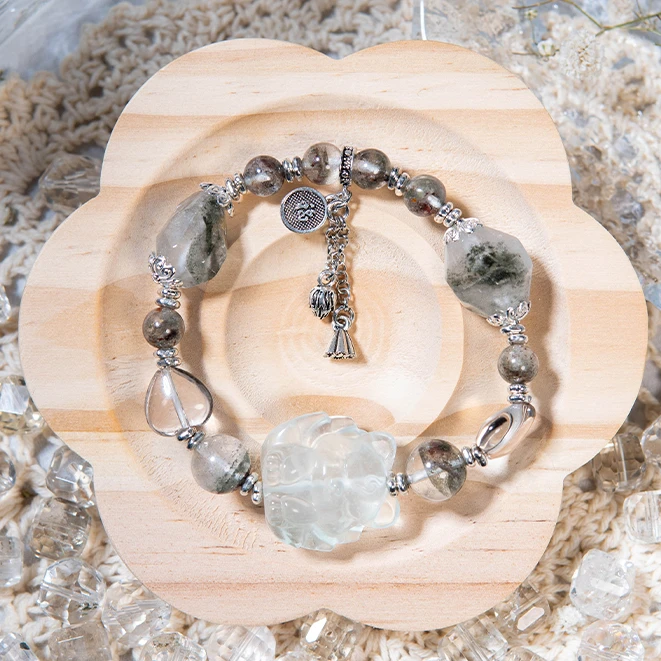 【绿精灵】1171 幽灵石九尾招桃花手串