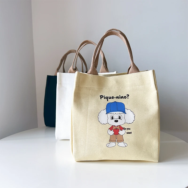 帆布包简约帆布饭盒外出便当学生上班族妈咪百搭手提包新款