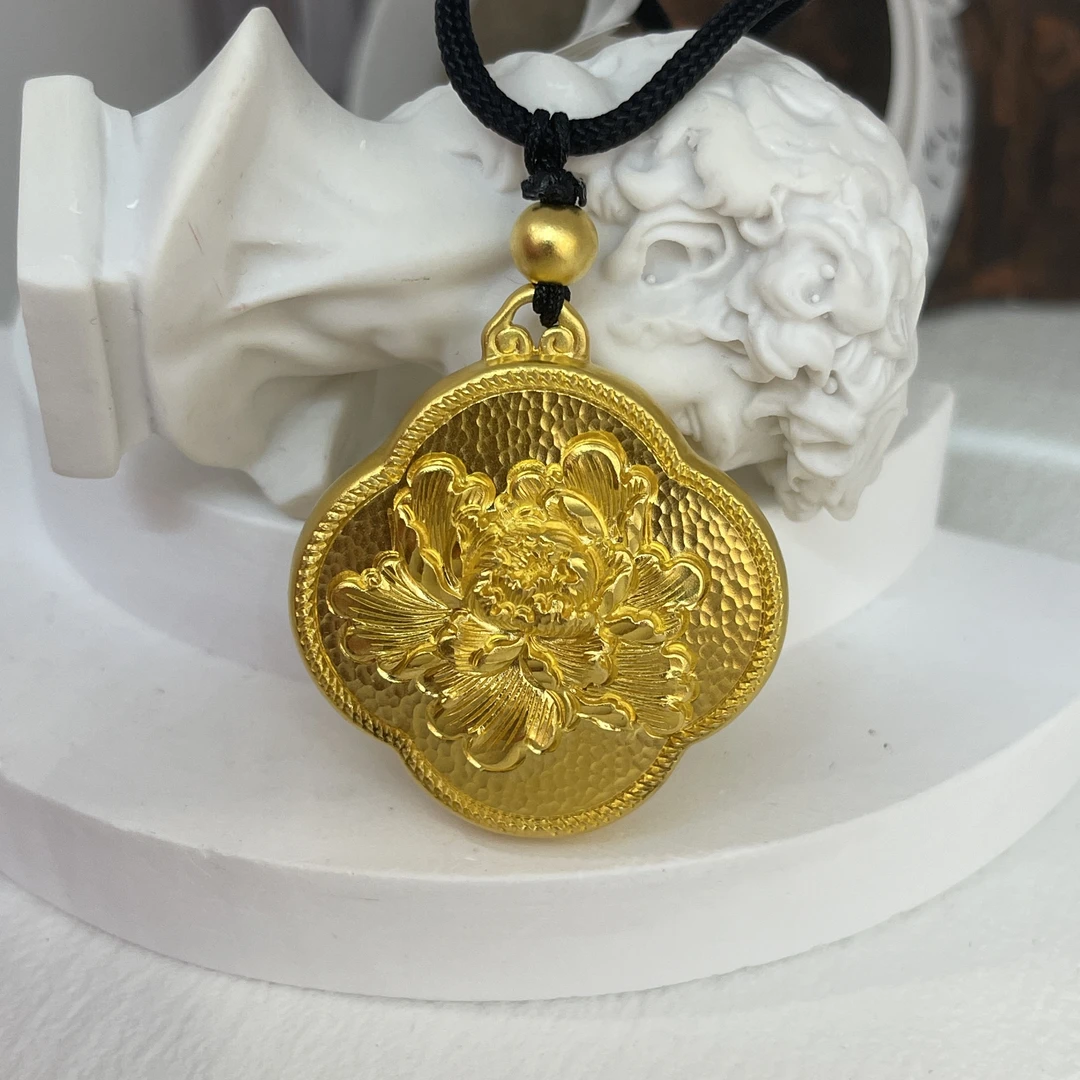 宝裕华黄金足金999 花开富贵吊坠