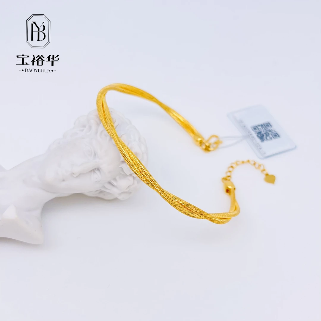 宝裕华黄金足金999 黄金精工手镯 闪闪莫比乌斯