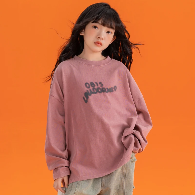 WY714女童春秋款长袖0815卫衣休闲宽松百搭