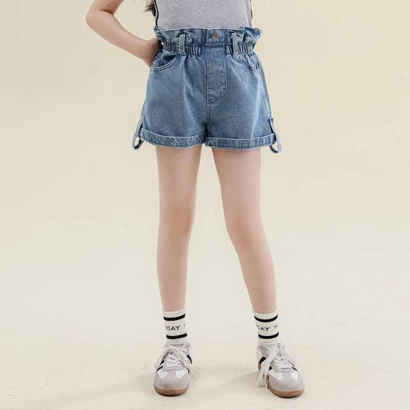 KZ1161【清仓】女童夏季薄款毛边口袋牛仔短裤洋气时尚