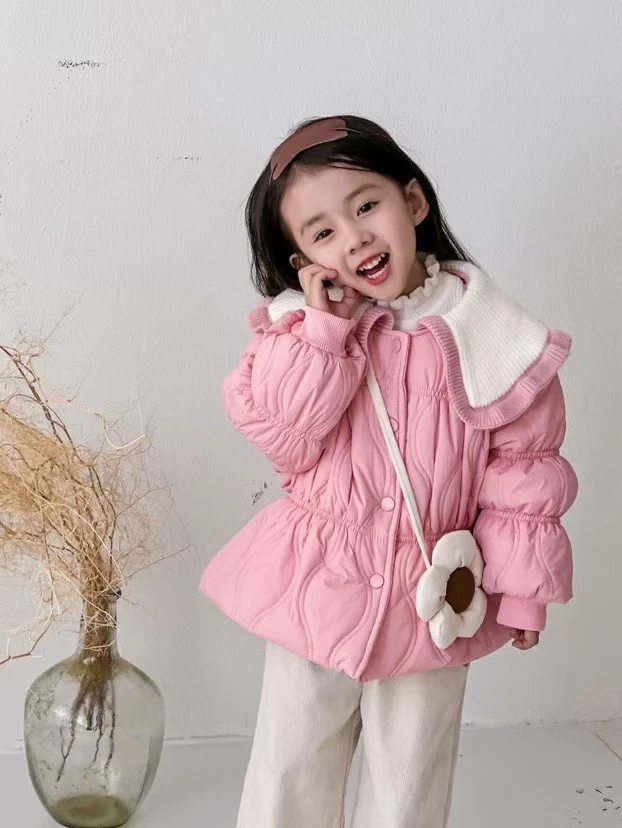 女童加绒冬季保暖外套洋气棉服