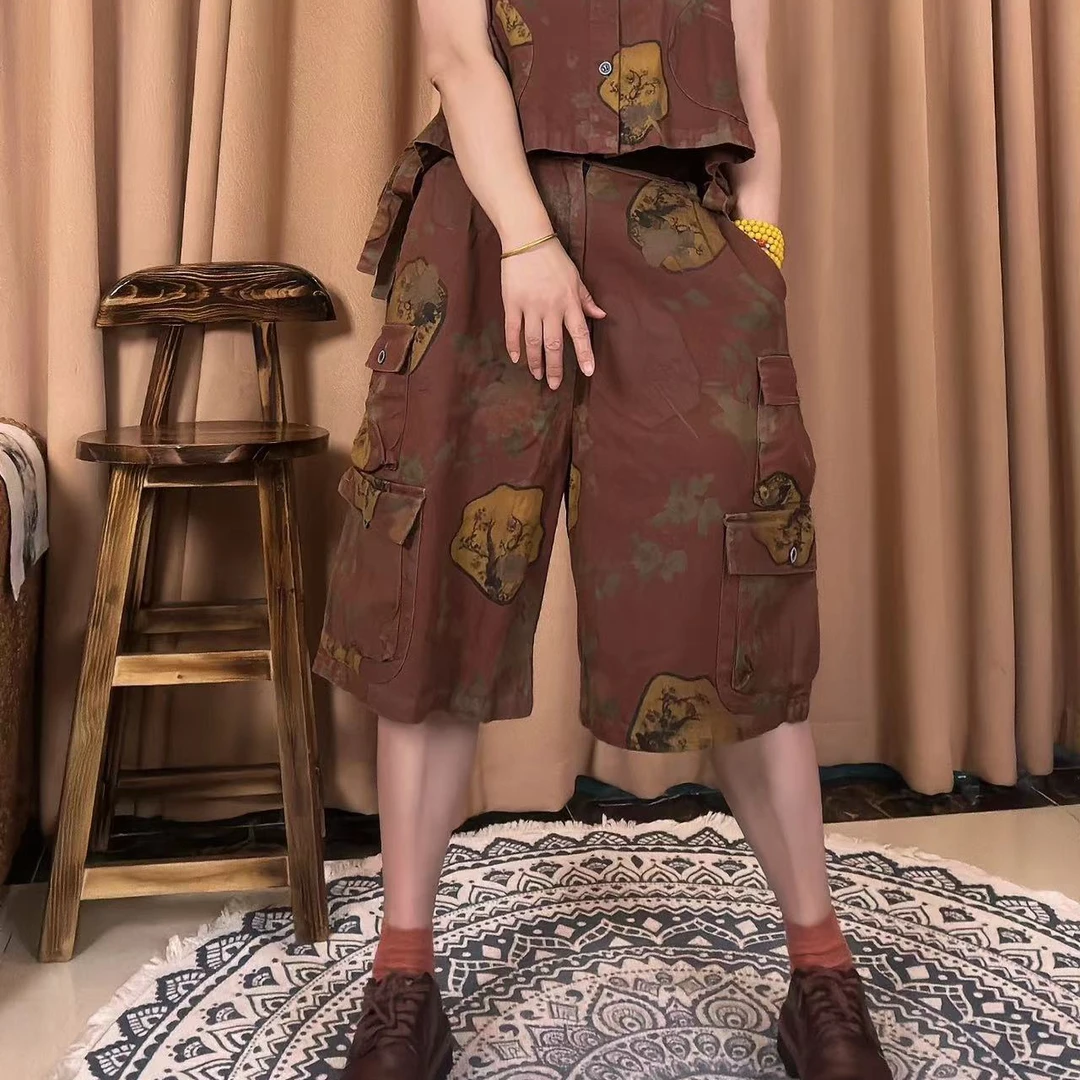 本古佳0704印花卡其工装裤138*65 时尚  复古 休闲 百 搭 宽松
