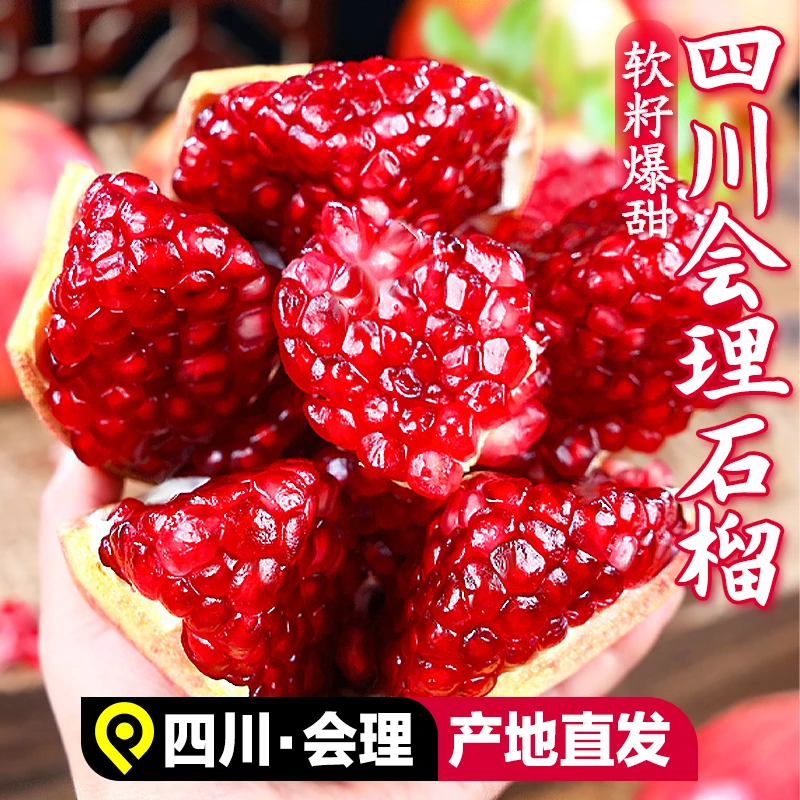顺丰【祖奶奶】果王礼盒会理突尼斯软籽石榴1斤以上6个装 颗粒饱满