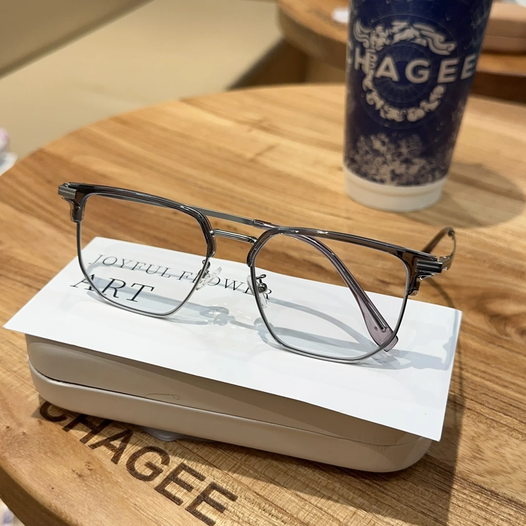 BHJ/佐藤由纪半框眼镜男大框潮痞帅高级感可配近视网红超轻蓝光