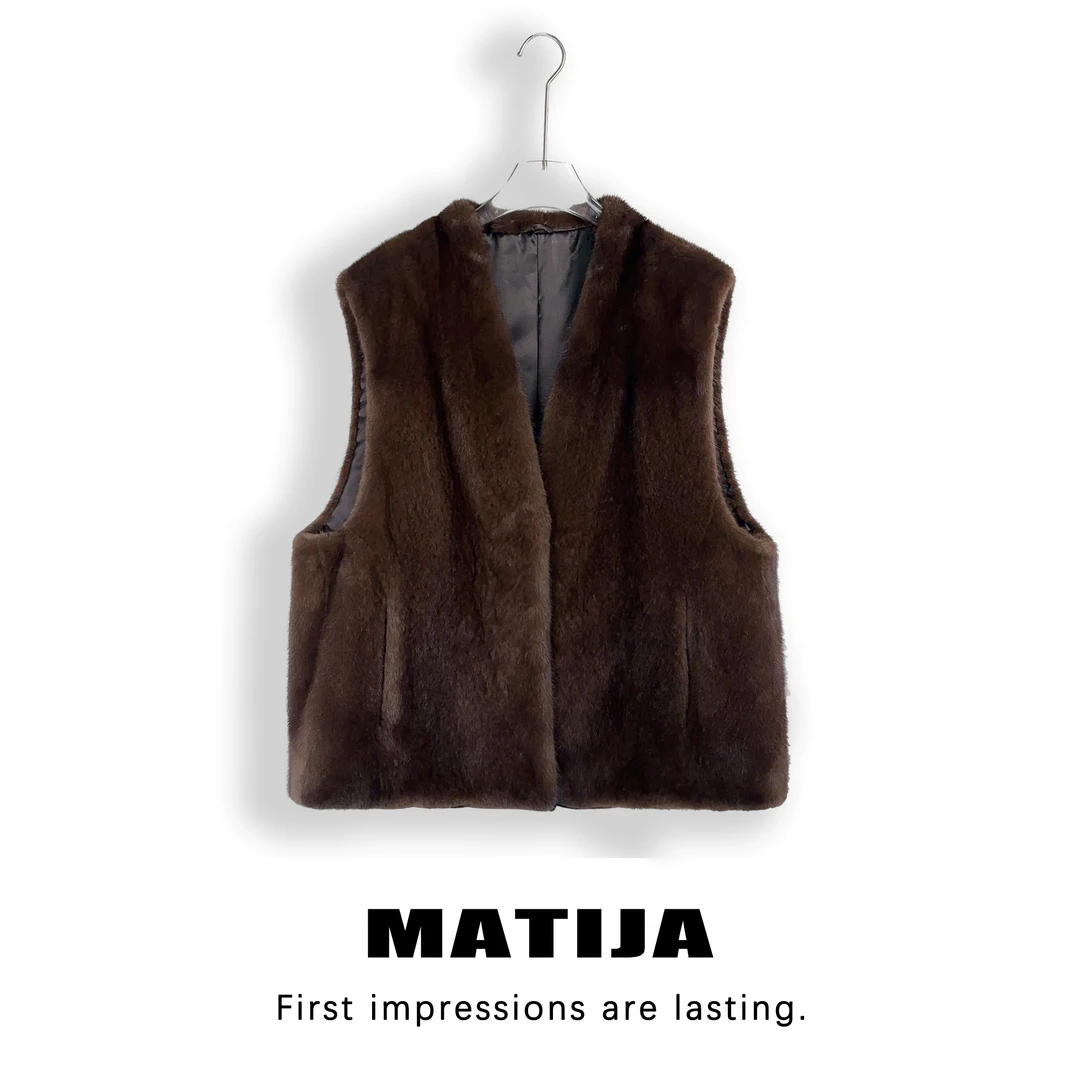 【小江专属】时尚气质水貂马甲皮草外套XJZX24591