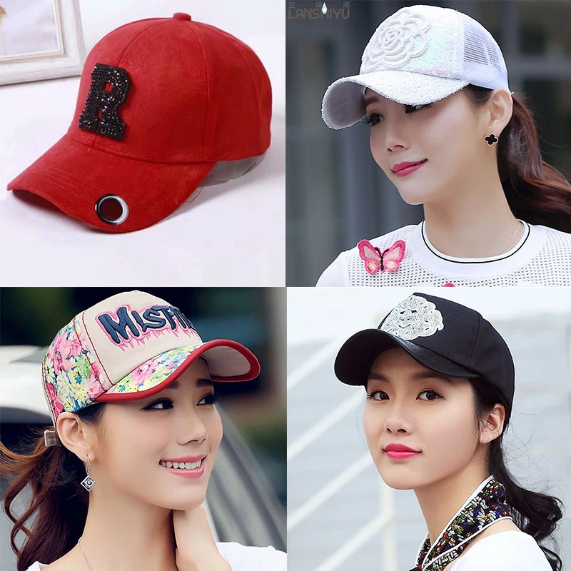 棒球帽女时尚潮时尚鸭舌帽户外运动防晒太阳帽休闲帽子