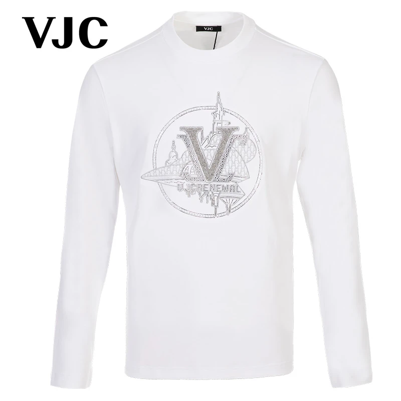 VJC/威杰思秋冬新款男装时尚休闲长袖T恤潮流打底衫D24CA2723