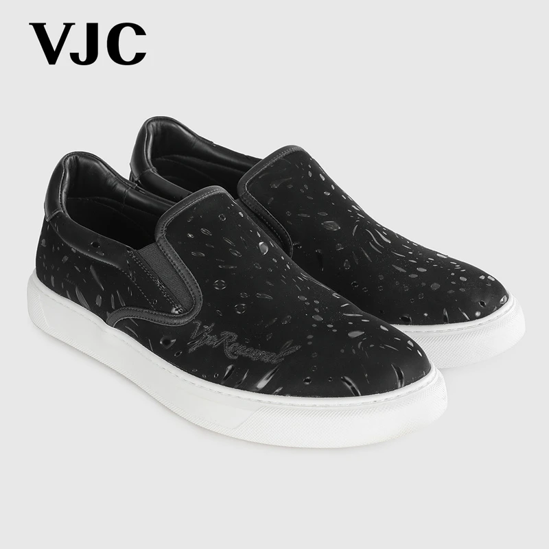 VJC/威杰思2023春夏男装新款牛皮革一脚蹬板鞋休闲通勤D23DW1705