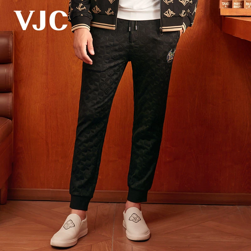 VJC/威杰思秋冬新款男士针织休闲裤潮流九分束脚裤B23CP2508