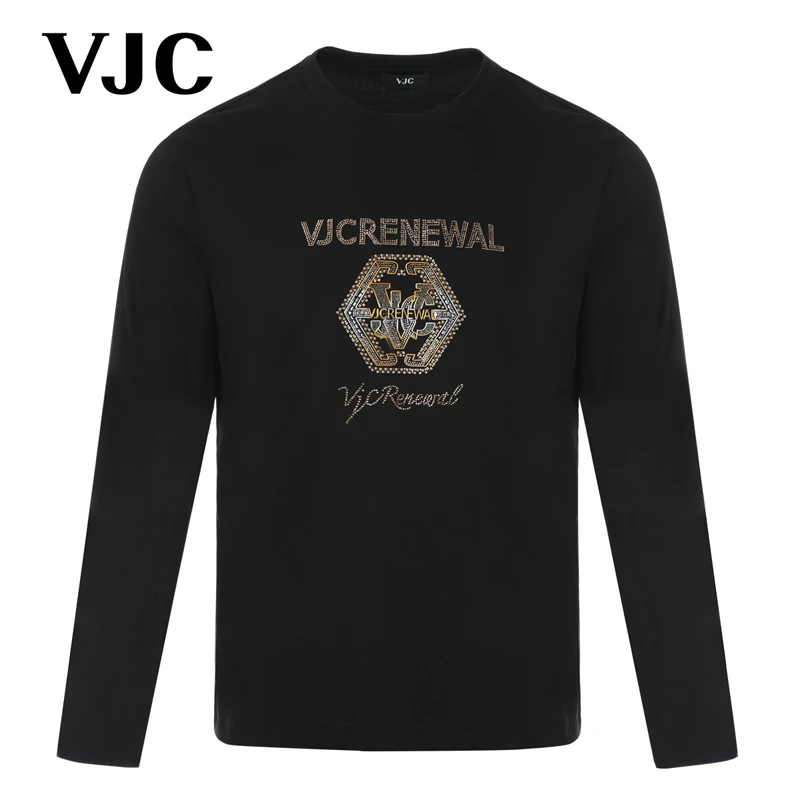 VJC/威杰思2025春季新款男装时尚舒适长袖T恤百搭上衣B24AA2070