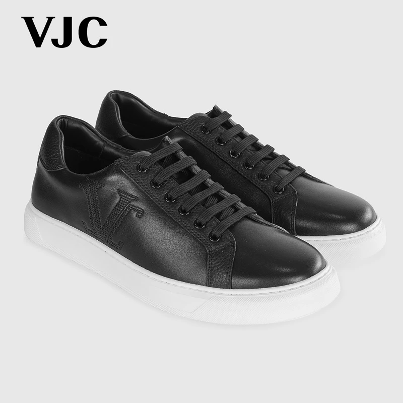 VJC/威杰思2023春夏男装新款哑光牛皮板鞋商务系带休闲D23DW1706