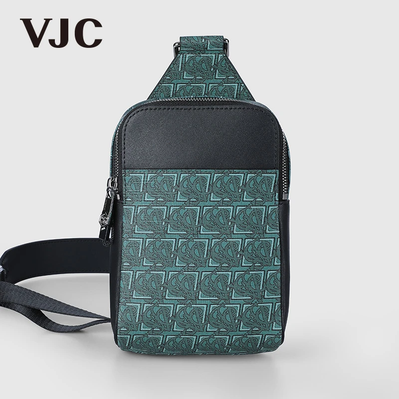 VJC/威杰思2023春夏男士新款斜挎包手机包轻便数码印花B22BX1921