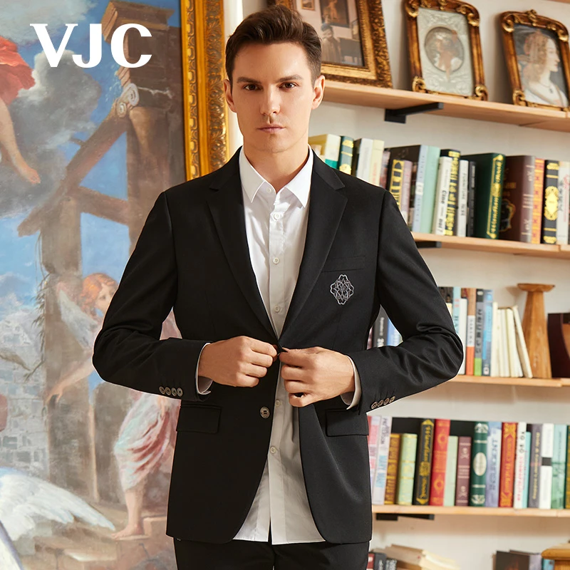VJC/威杰思2022秋冬男装新款男士西服修身西装正装外套D22DH3703