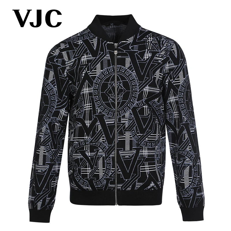 VJC/威杰思秋季新款棒球夹克外套撞色提花修身保暖B22DC3222