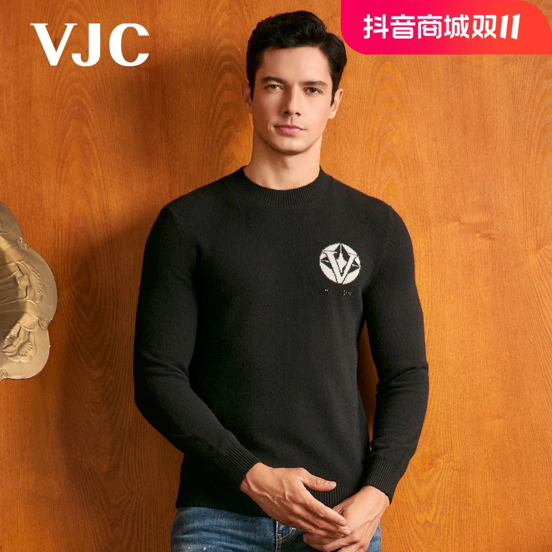 VJC/威杰思秋冬装新款男士休闲长袖上衣内搭针织衫B23DC2230