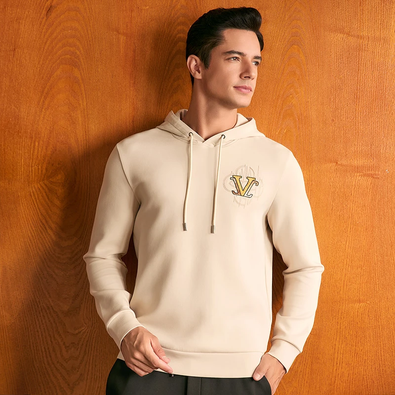 VJC/威杰思秋冬新款男士休闲百搭连帽卫衣长袖上衣B23DE1261