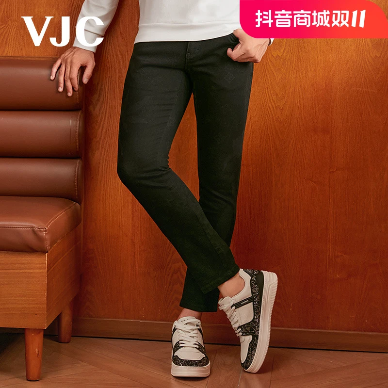 VJC/威杰思秋季新款男装时尚休闲牛仔裤街头九分裤 B23CO2400