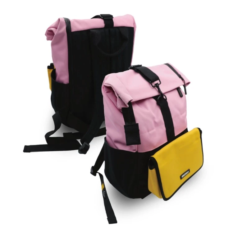 时尚多功能搭载黑粉大容量户外休闲便携双肩背包潮流通勤运动背包