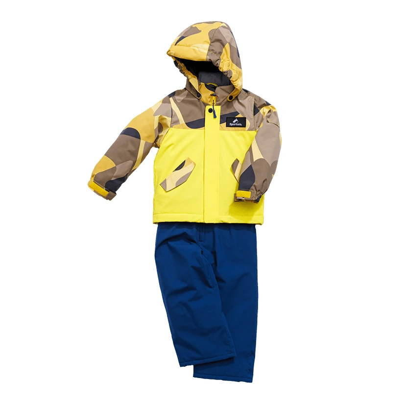 【90cm-120cm 迷彩款】儿童滑雪服套装女男童加棉保暖带成长抽绳