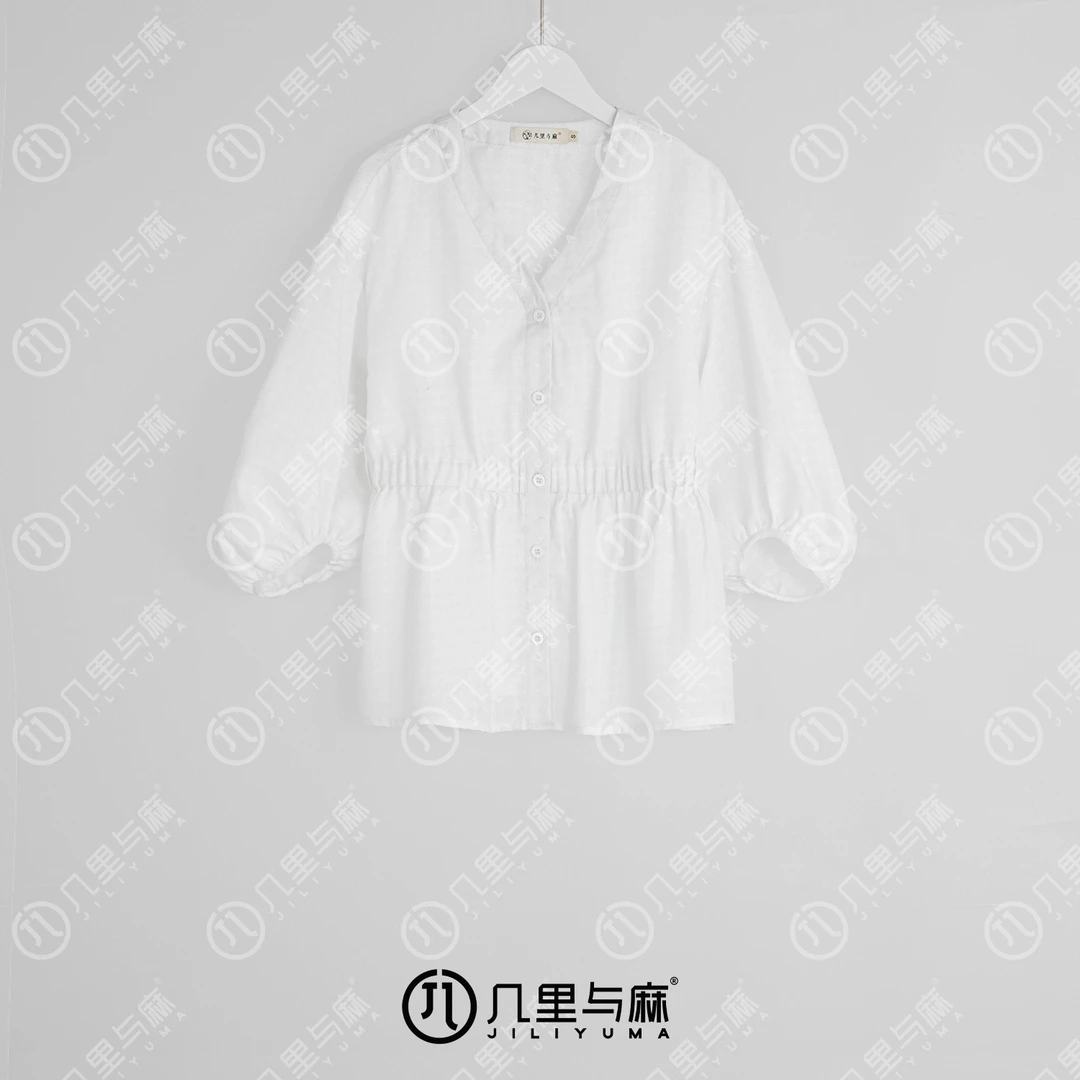 （几里与麻）云生-纯色洋气百搭文艺上衣 衣长60 胸围98 1070842