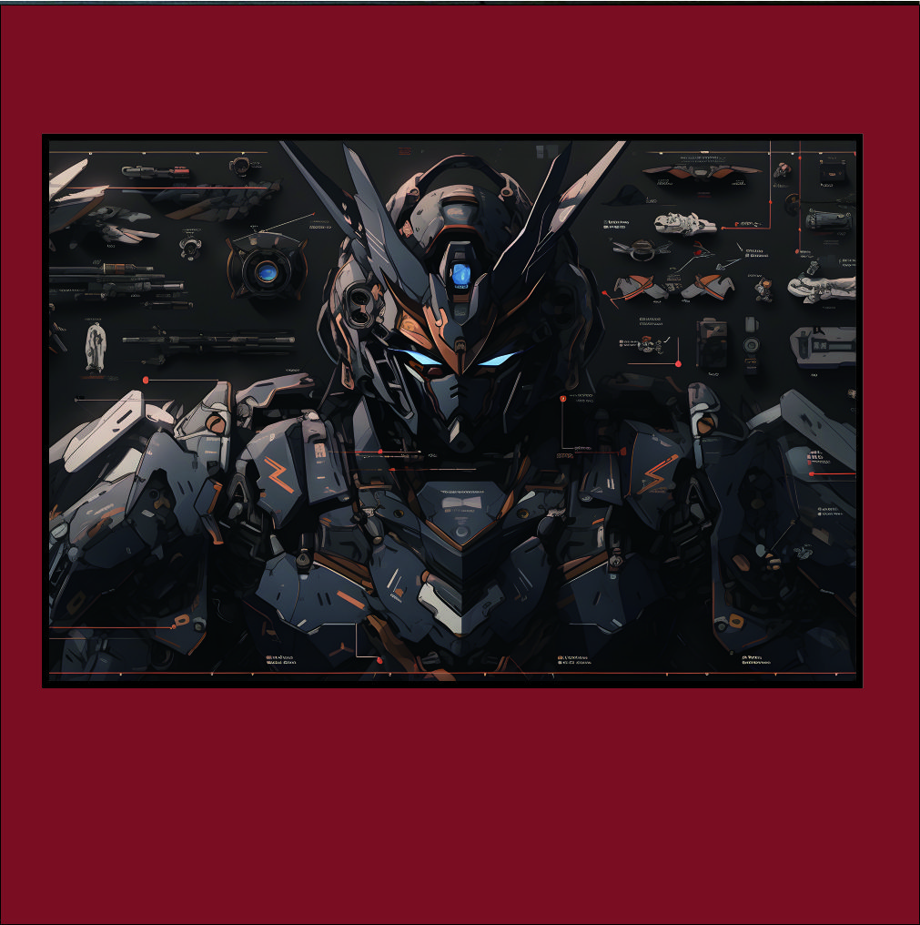 《黑武士高达》客厅卧室装饰画挂画40*60