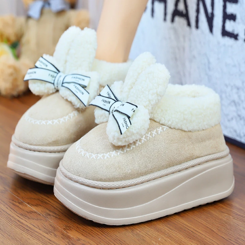 棉拖鞋女士冬季2024新款包跟室内家居可爱毛毛绒防滑棉拖鞋厚底