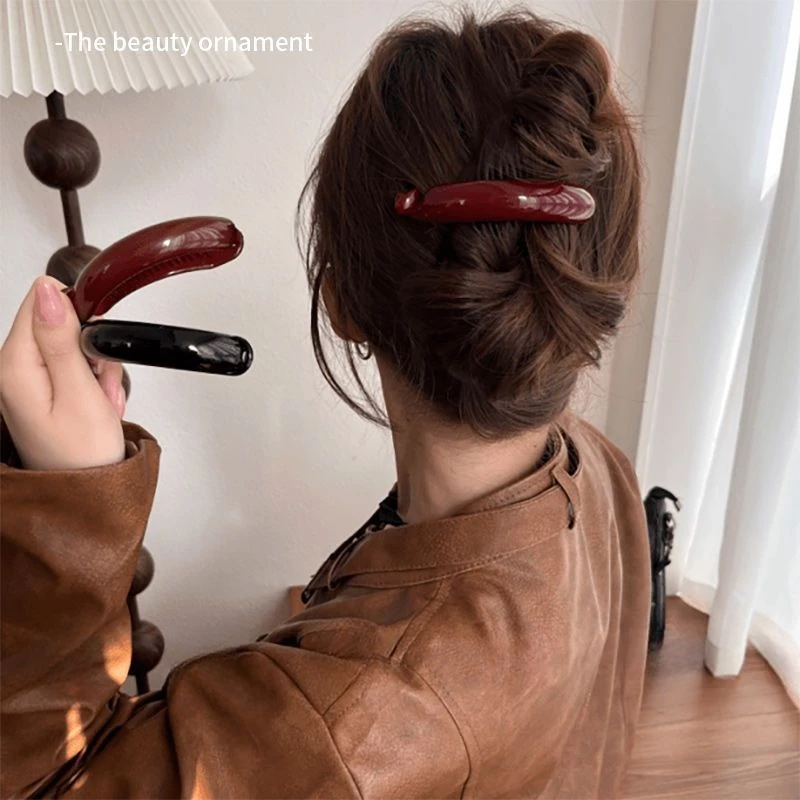 安可拉红!秋冬高马尾香蕉夹女新款发夹后脑勺盘发竖夹扭扭夹发卡