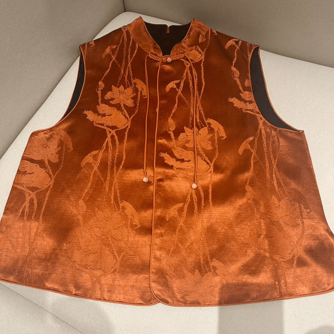 【予恩私服】新中式高定系列~腔调贵气~丝麻提花马夹YQ2302