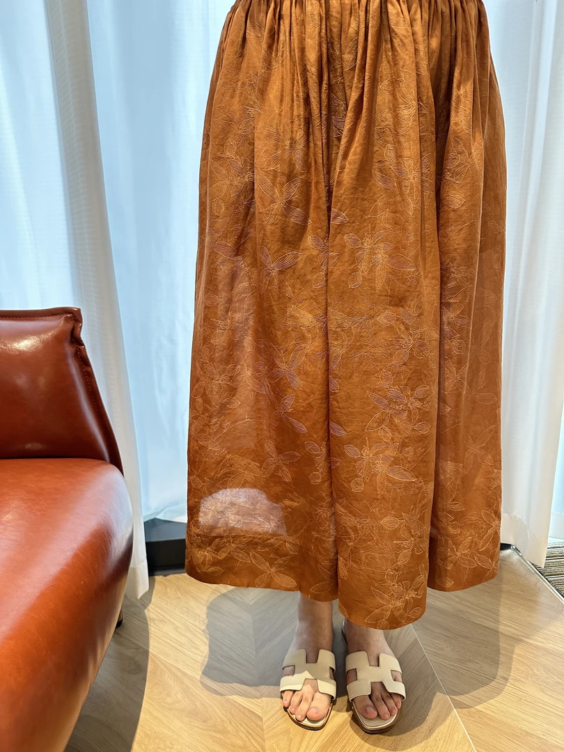 【予恩私服】夏季新款重磅丝粘四叶草红云纱半裙XP2118-A