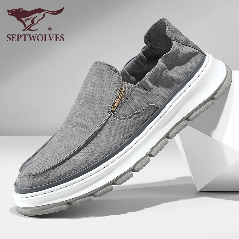 七匹狼男鞋秋季透气男鞋懒人鞋帆布鞋男款一脚蹬男鞋男士夏季鞋子