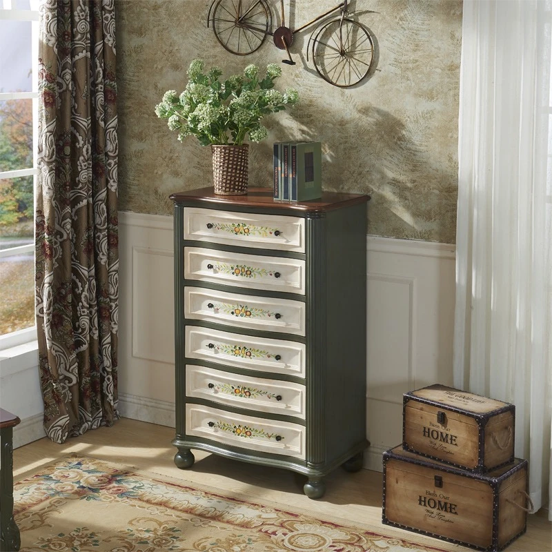 美式实木六斗柜卧室家用木质收纳抽屉式客厅置物立柜收纳柜高档