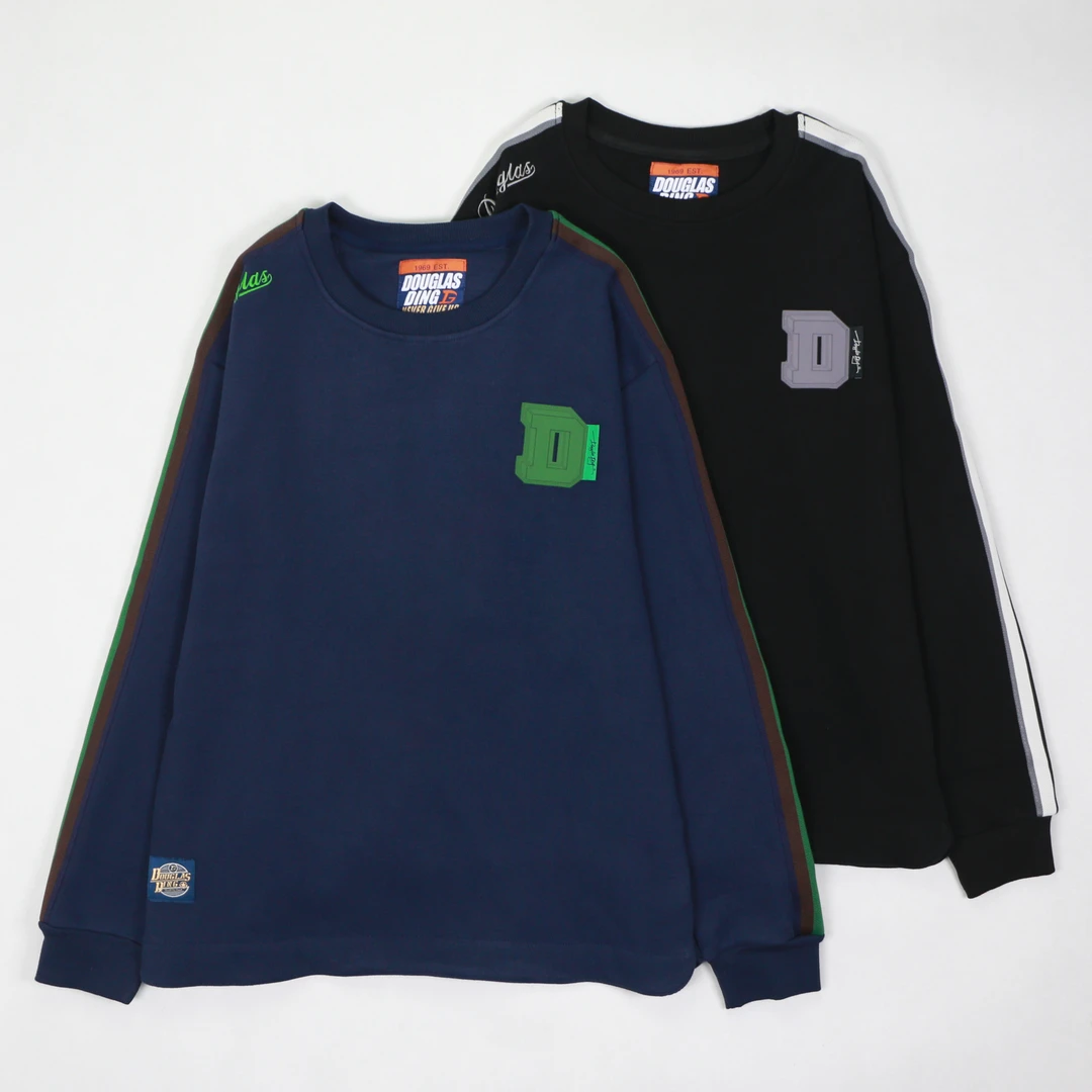 【道格拉斯】一体绒加绒加厚道格拉斯刺绣织带套头男圆领卫衣DD242