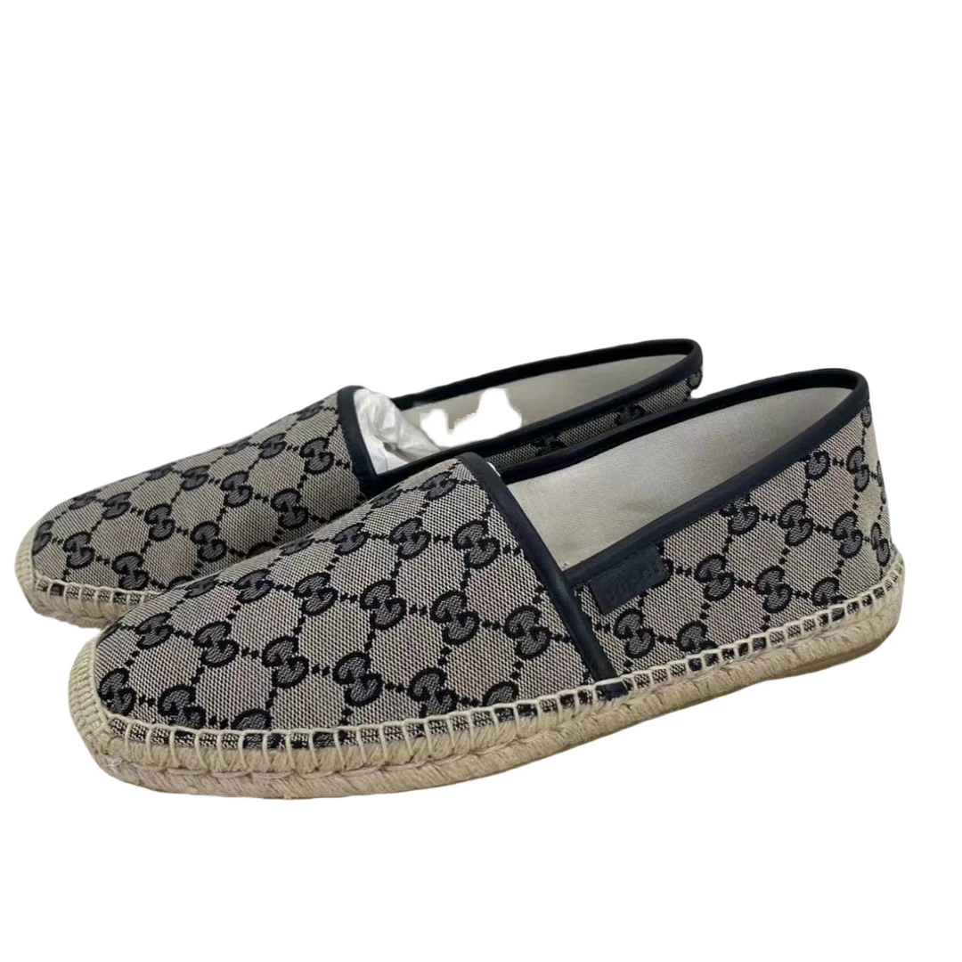 全新未使用 GUCCI/古驰 断码特价 印老花渔夫鞋印花编织男款男士