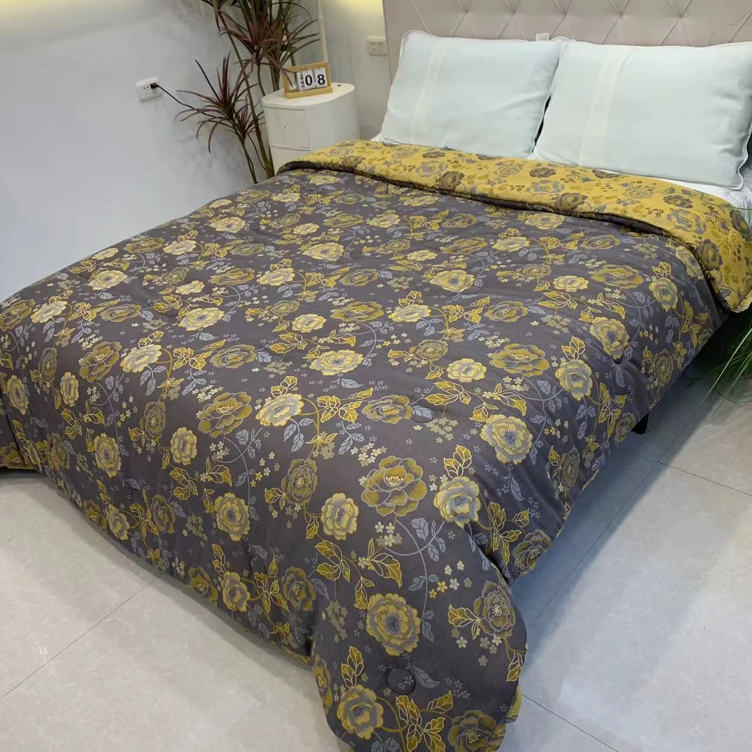 【黄牡丹冬被】200*230成人冬季加厚保温可水洗一体被