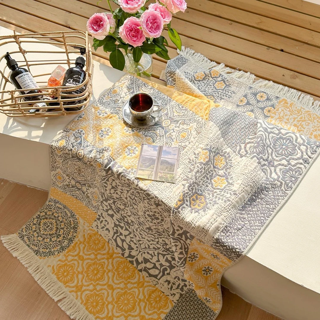 【威廉花园浴巾】75*150纯棉纱布浴巾吸水速干披肩沙发巾