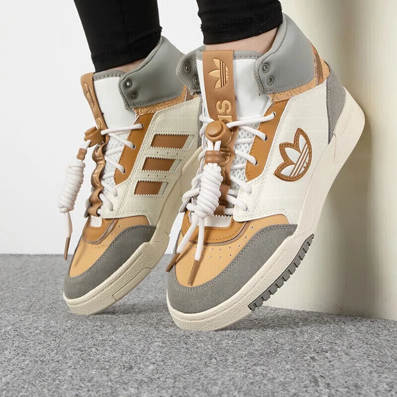 阿迪达斯Adidas三叶草女鞋秋复古高帮舒适耐磨运动休闲板鞋IF2574