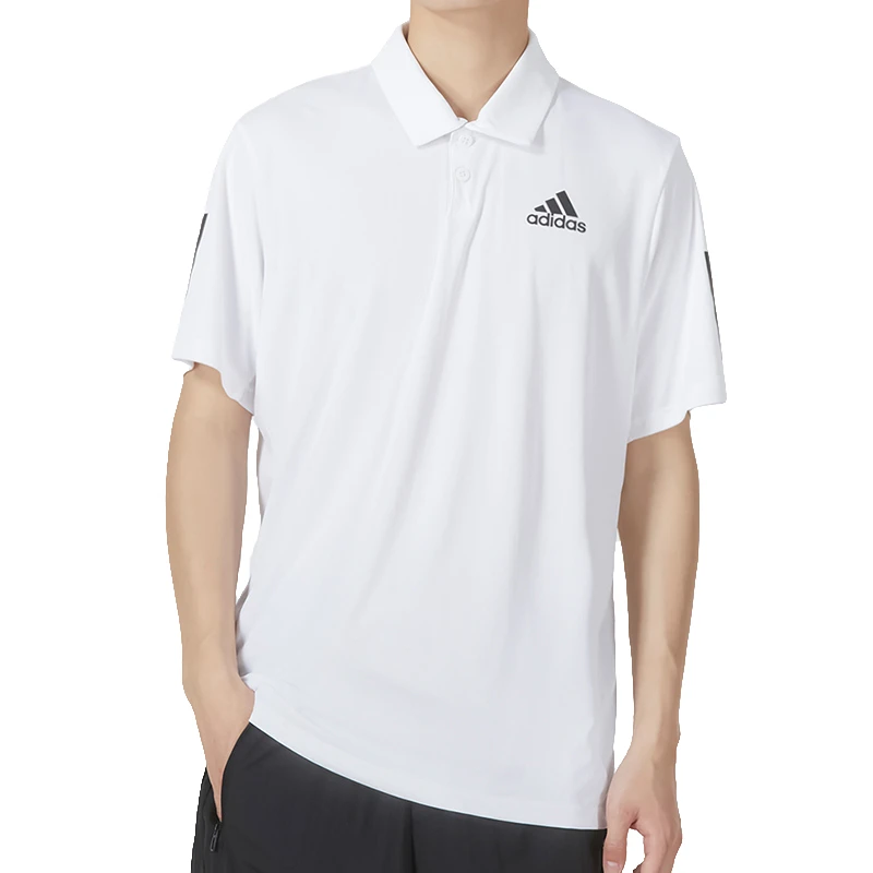 阿迪达斯白色POLO衫短袖男子夏季新款高尔夫运动服透气T恤HF1815