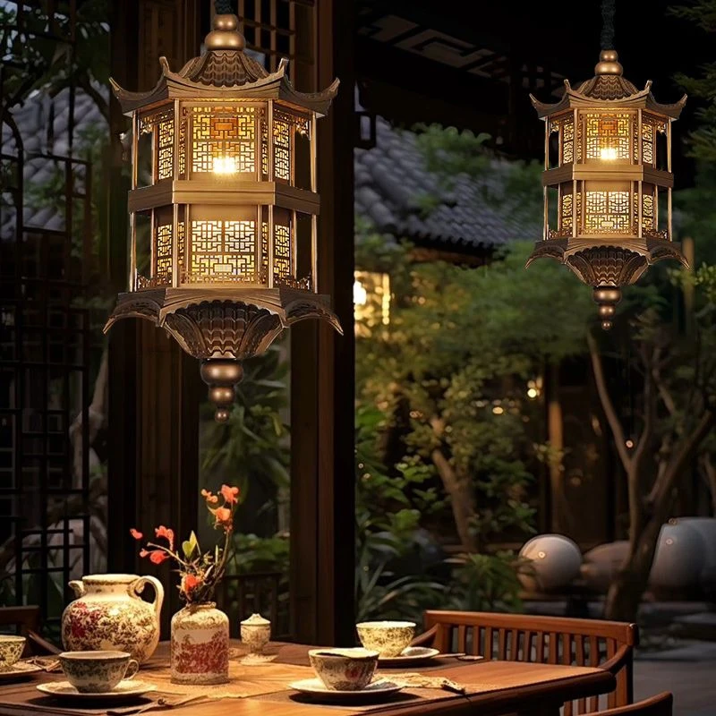 （严选）新中式禅意吊灯民宿宴会厅餐饮吊灯复古庭院中国风古建筑吊