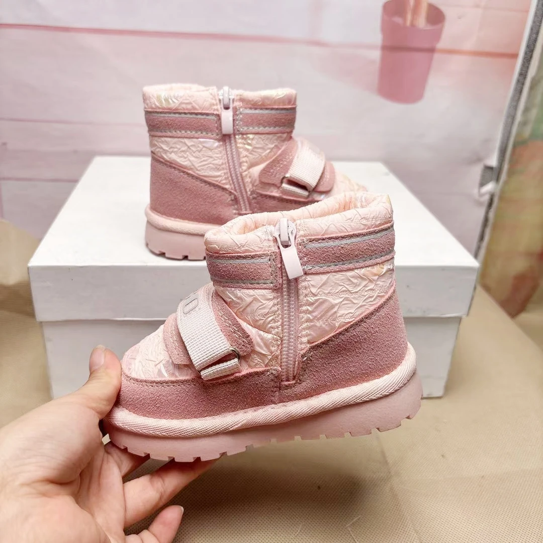 23-36码儿童雪地靴2024冬季新款男童鞋防水大棉鞋加厚男孩拉链鞋