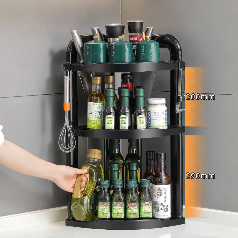 台面转角调料架调料收纳盒多功能家用收纳架刀架储物架调味品神器